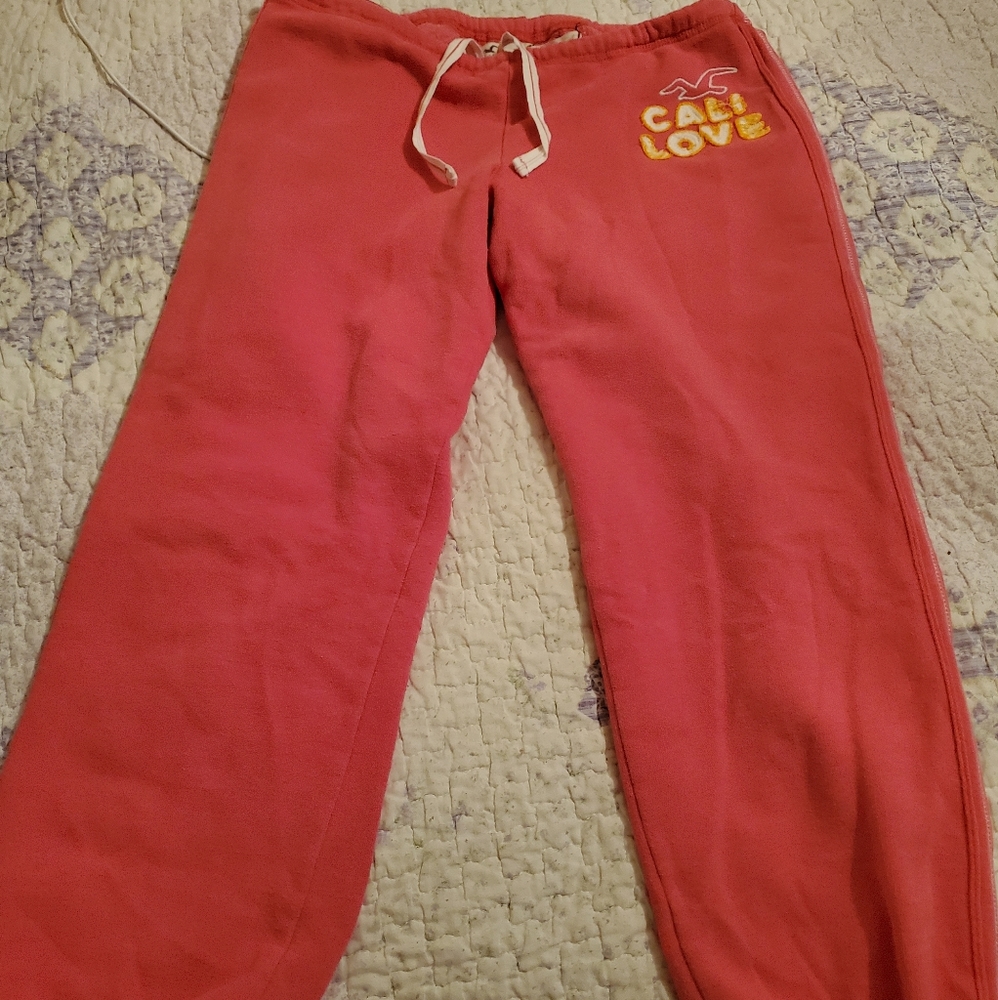 Hollister Juniors Vintage Cropped Sweatpants Pink